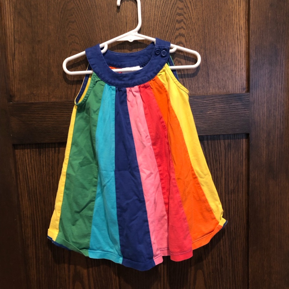 Hanna Andersson Rainbow Swing Dress Girls 3T Colorful Play Dress Twirlcore